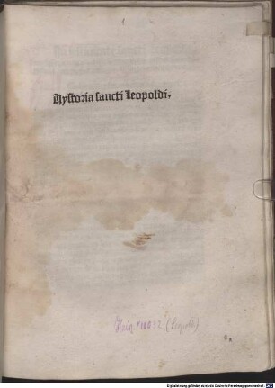 Officium de festo sancti Leopoldi secundum rubricam ecclesiae Pataviensis