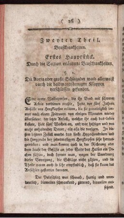 Erstes Hauptstück. Durch die Section erläuterte Brustkrankheiten.