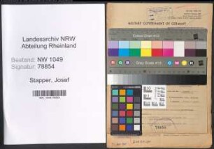 Entnazifizierung Josef Stapper , geb. 29.06.1913 (Beamter)