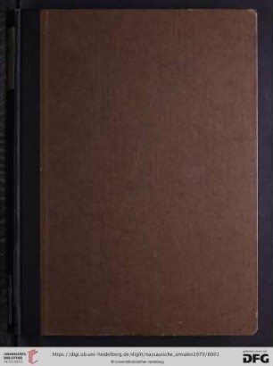 81: Nassauische Annalen: Jahrbuch des Vereins für Nassauische Altertumskunde und Geschichtsforschung