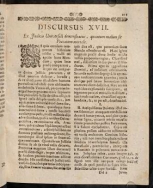211-226, Discursus XVII. Ex Judictio Universali demonstratur, quantum malum sit Peccatum mortale.
