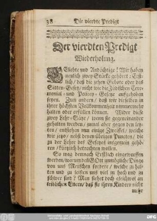 Der vierdten Predigt Wiederholung.