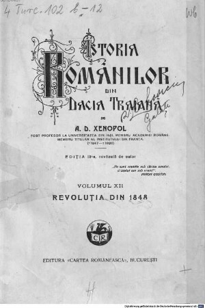 Istoria românilor din Dacia Traiană. 12, Revoluţia din 1848