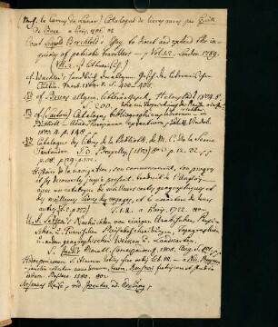 Vorsatz mit handschriftlichen Buchtiteln