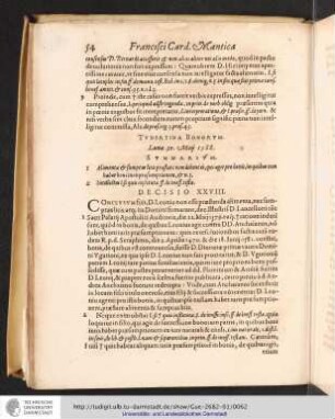 Decisio XXVIII