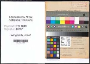 Entnazifizierung Josef Wingerath , geb. 09.04.1905 (Bauunternehmer)
