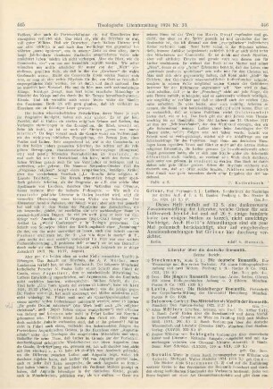 446-448 [Rezension] Stockmann, Alois, Die jüngere Romantik (Brentano, Arnim, Bettina, Görres)