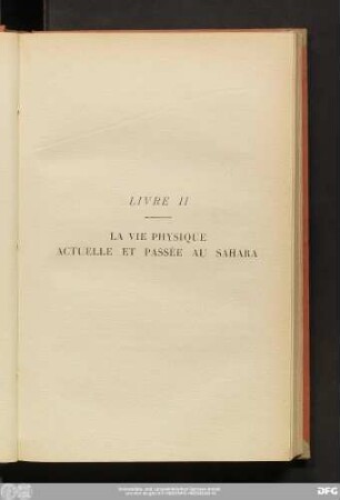 Livre II La Vie Physique Actuelle Et Passée Au Sahara