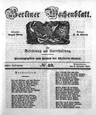 No. 49, Sonnabend, den 9. December 1837.
