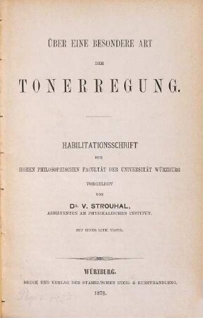 Über eine besondere Art der Tonerregung