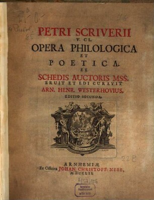 Opera anecdota philologica et poetica