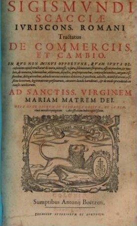 Tractatus de commerciis et cambio