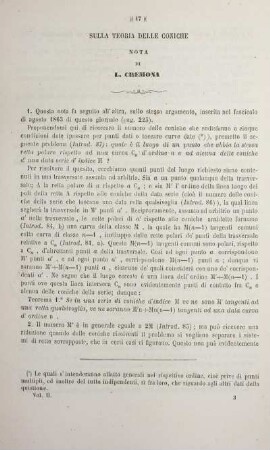 Sulla teoria delle coniche.