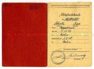 Mitgliedsbuch FDGB von Max Scholz