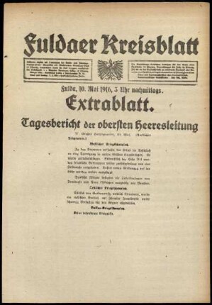 Ausgabe vom Mittwoch, den 10. Mai 1916.