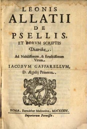 De Psellis et eorum scriptis diatriba