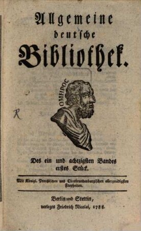 Allgemeine deutsche Bibliothek. 81. 1788