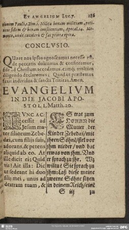Evangelium In Die Jacobi Apostoli, Matth. 20