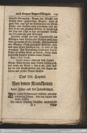 Das XIII. Capitel. Von den Kranckheiten derer Zähne und des Zahnfleisches