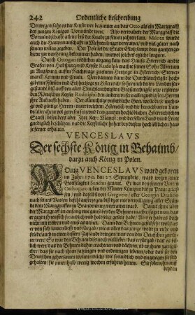 Venceslaus Der sechste König in Behaimb, darzu auch König in Polen