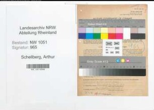 Entnazifizierung Arthur Schellberg , geb. 21.03.1889 (Schlosser)