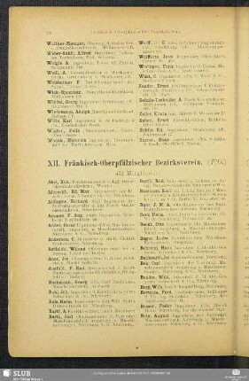 XII. Fränkisch-Oberpfälzischer Bezirksverein.