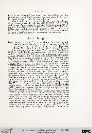 Besprechung von: Dictionnaire des Dictionnaires