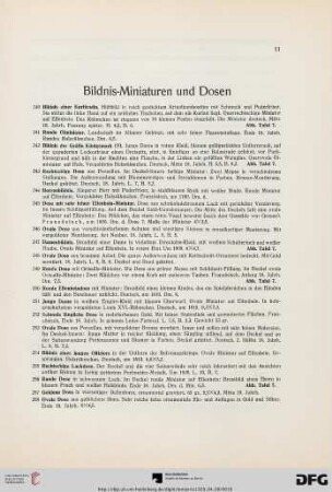 Bildnis-Miniaturen und Dosen (Nr. 240-305)