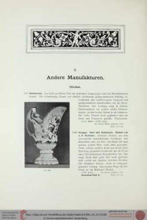 II. Andere Manufakturen (Nr. 999-1038)