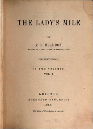 The lady's mile, 1