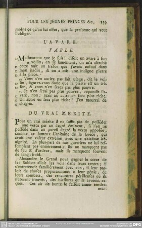 L'Avare. Fable