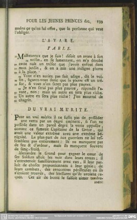L'Avare. Fable