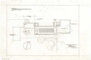 Gsaenger, Gustav; München - Obermenzing, Grünspechtstr. 13; Ev. Notkirche, Bethlehems Kirche, Pfarrhaus - Entwurf (Grundriss EG)