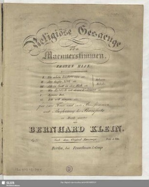 1: Erstes Heft. Op. 22