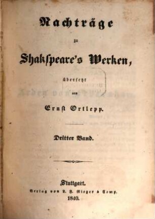 Nachträge zu Shakspeare's Werken, 3