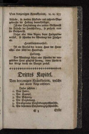 Drittes Kapitel. Von denjenigen Krankheiten, welche von einem Reize entstehen.