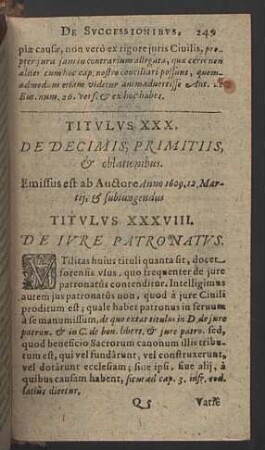 Titulus XXX. & Titulus XXXVIII.