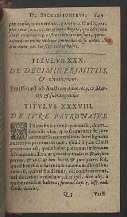 Titulus XXX. & Titulus XXXVIII.