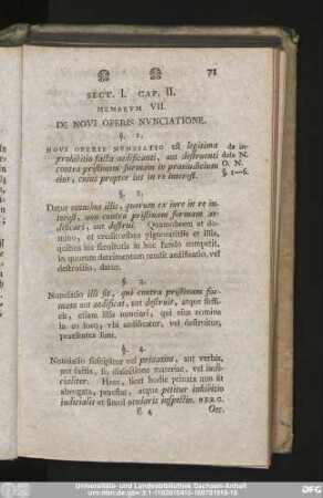Membrum VII. De Novi Operis Nunciatione.