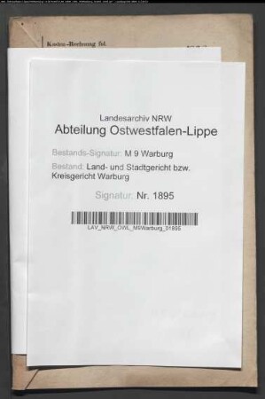 Erblasser: Bartholdus, Johannes Dominicus: