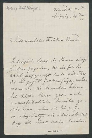 Brief an Mary Wurm : 29.06.1914