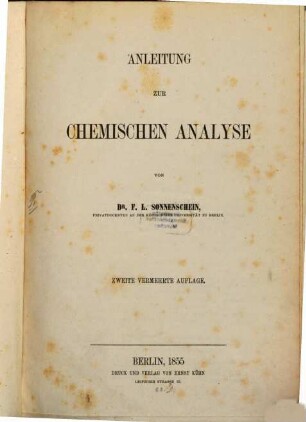 Anleitung zur chemischen Analyse