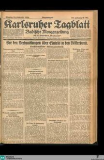 Karlsruher Tagblatt, Morgenausgabe