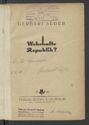 Wehrhafte Republik?