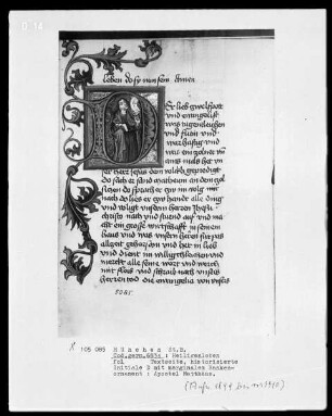 Heiligenleben — Initiale D mit Apostel Matthäus