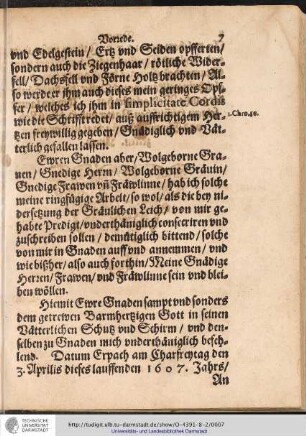 Vorrede dem Christlichen Leser.