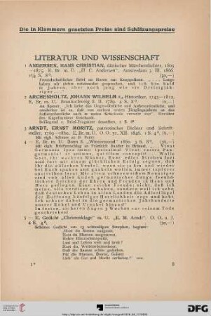 Literatur und Wissenschaft (Nr. 1-360)