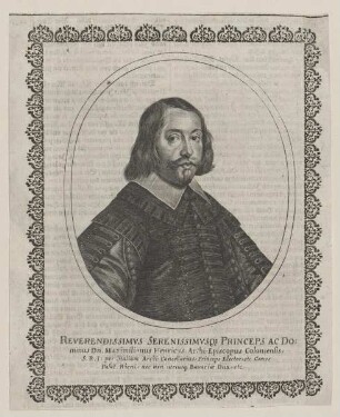 Bildnis des Maximilianus Henricus, Archi-Episcopus Colonia