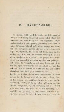 IX. - Een togt naar Bali
