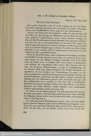 August Wilhelm von Schlegel an Dorothea von Schlegel, Bonn, 22.12.1829